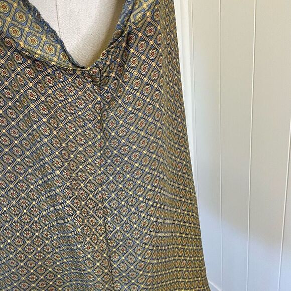 Carolina Belle Montreal Women’s Medium Yellow Blue Short Sleeve Blouse Top - Picture 9 of 13